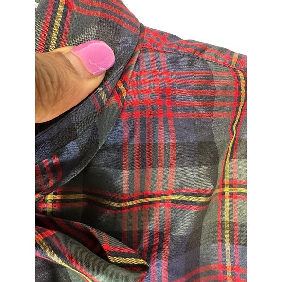 NWT Ralph Lauren Silk Georgette Harvest Plaid Button Down Blouse Size Large - Picture 6 of 13